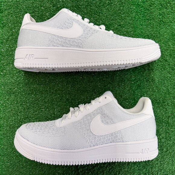 Nike Air Force 1 Flyknit 2 White Pure Platinum Mens AV3042-100 VNDS Sz 8.5 main image 6